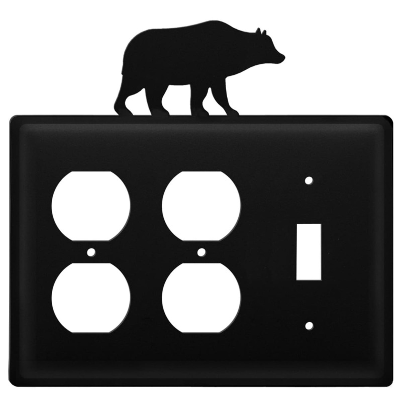 Village Wrought Iron EOOS-14 Triple Bear Double Outlet and Single Switch Cover CUSTOM Product