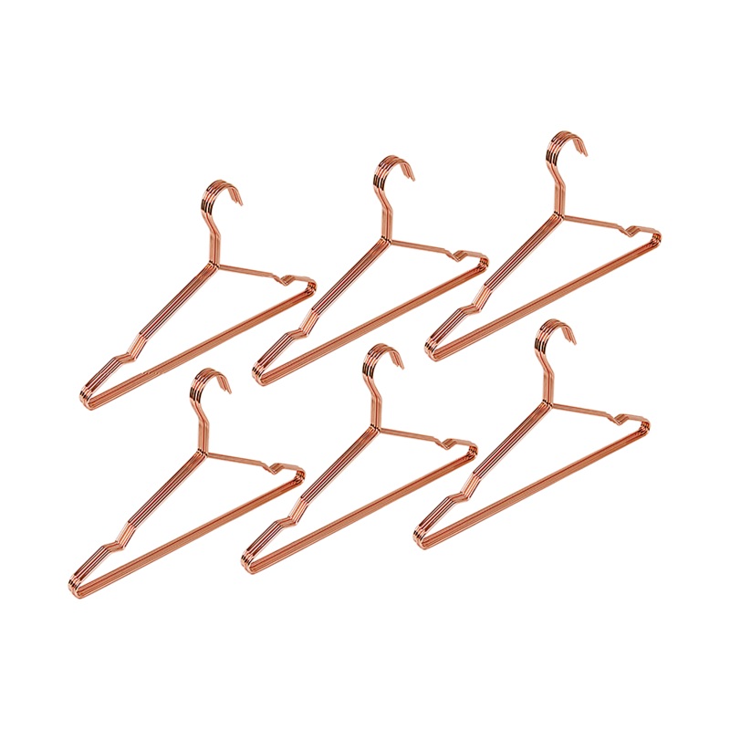 Adult 16.5″ Rose Gold Shiny Metal Wire Coat Suit Top Clothes Hangers (30pc per set)