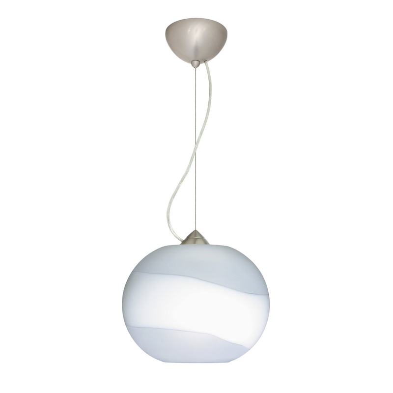 Besa 1KX-477699-LED-SN Luna One Light Pendant Satin Nickel