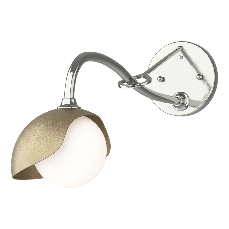 Brooklyn 1-Light Single Shade Long-Arm Sconce Sterling Soft Gold