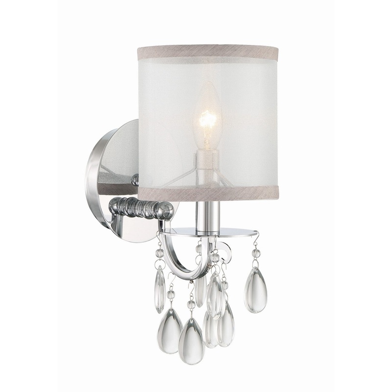 Crystorama 5621-CH Hampton One Light Wall Sconce Polished Chrome