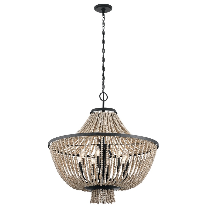 Kichler 43892DBK Eight Light Chandelier, Distressed Black