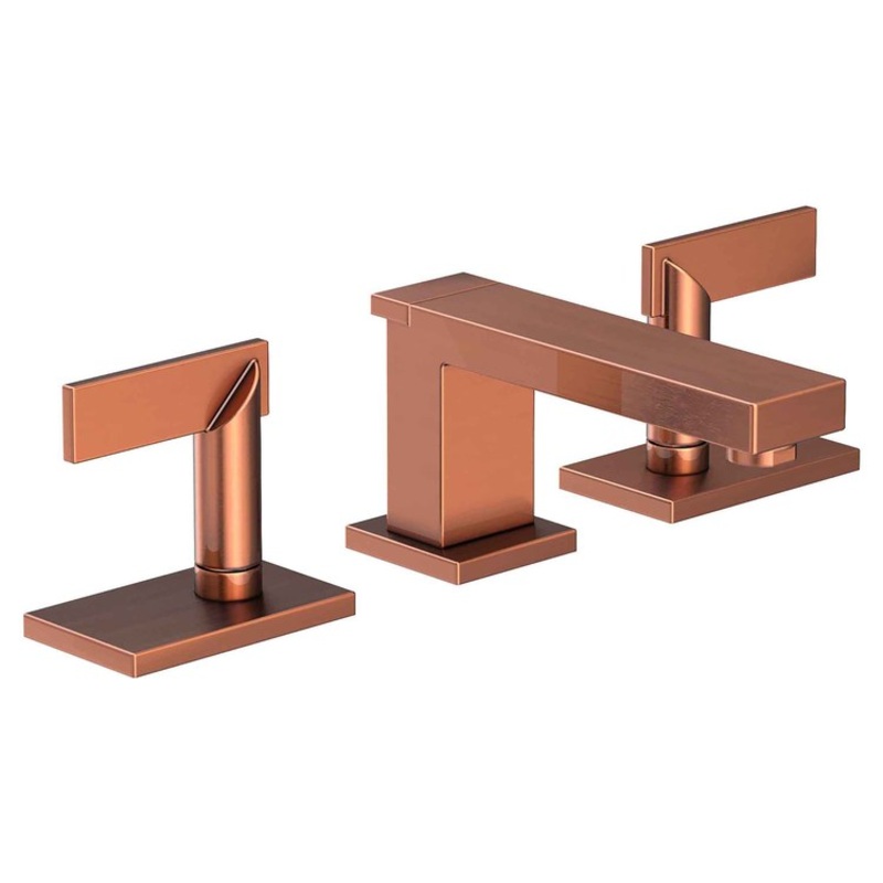 Lavatory Faucet Metro Widespread 8 to 20 Inch Spread 2 Lever ADA Antique Copper 1.2 Gallons per Minute Brass Spout Height 2-1/2 Inch