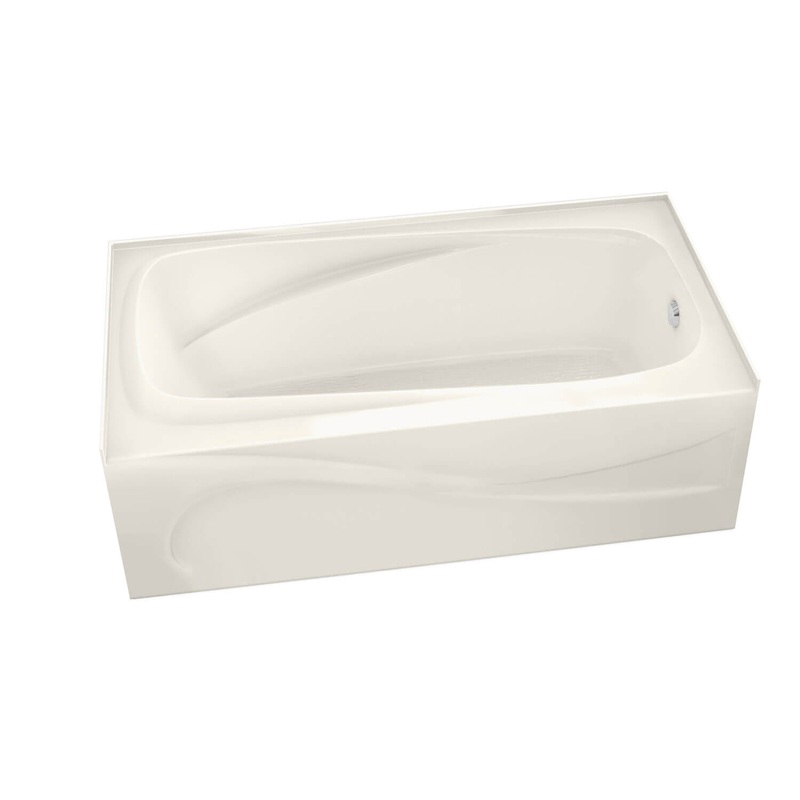 MAAX 105231-L-109-007 Santorini 60 x 32 Acrylic Alcove Left-Hand Drain Combined Hydrosens & Aerosens Bathtub in Biscuit