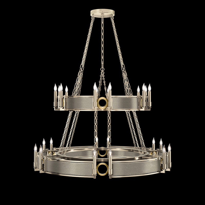 Mirage 50″W Round Chandelier Champagne/Brass/Coco