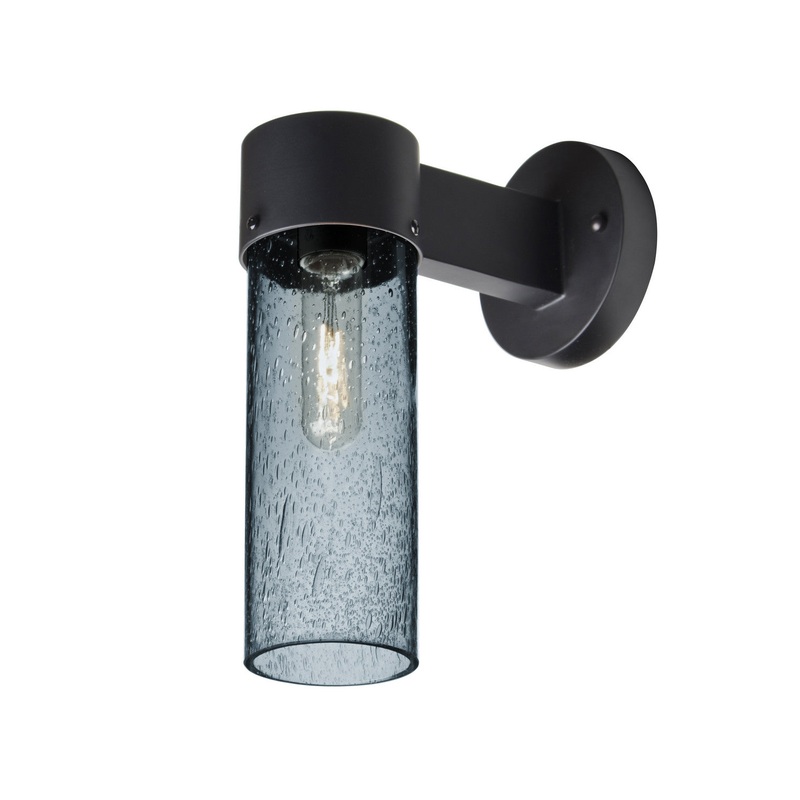 One Light Outdoor Wall Sconce from the Juni Collection in Black Finish by Besa