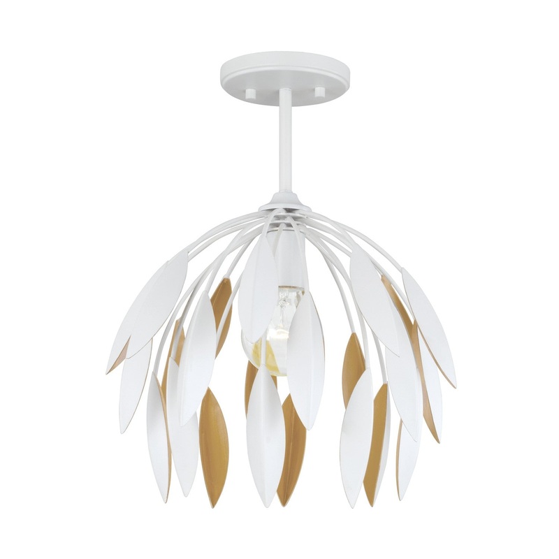 One Light Pendant from the Margeaux Collection in Matte White Finish by Capital Lighting