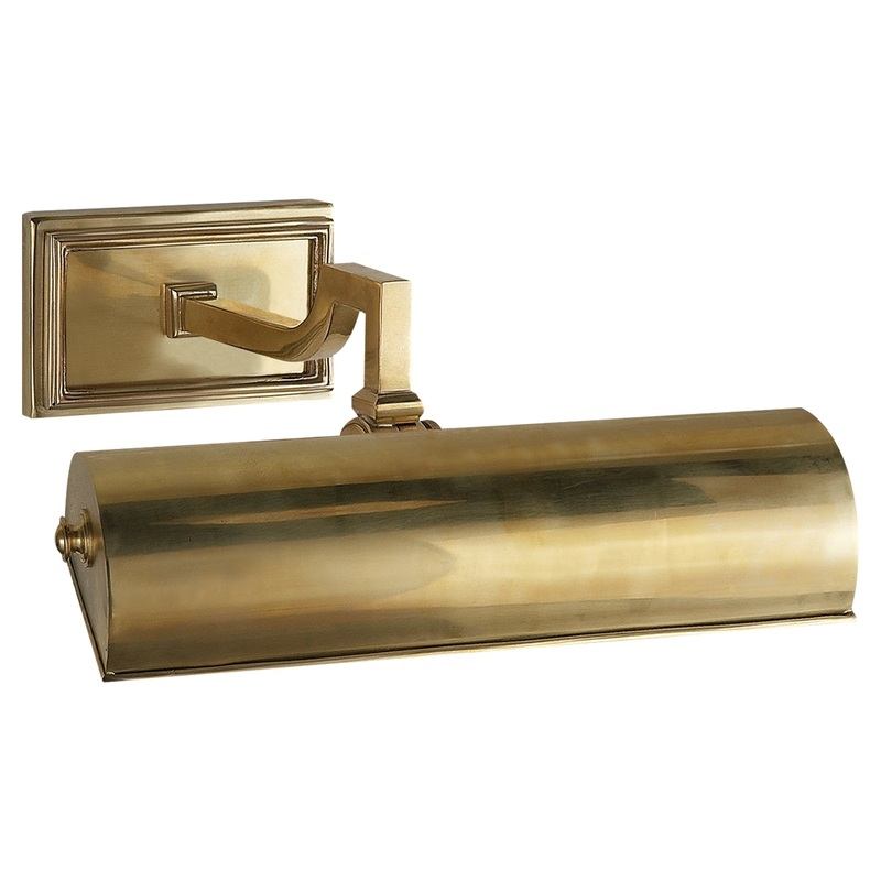 One Light Picture Light from the Dean Picture Light Collection in Natural Brass Finish by Visual Comfort Signature