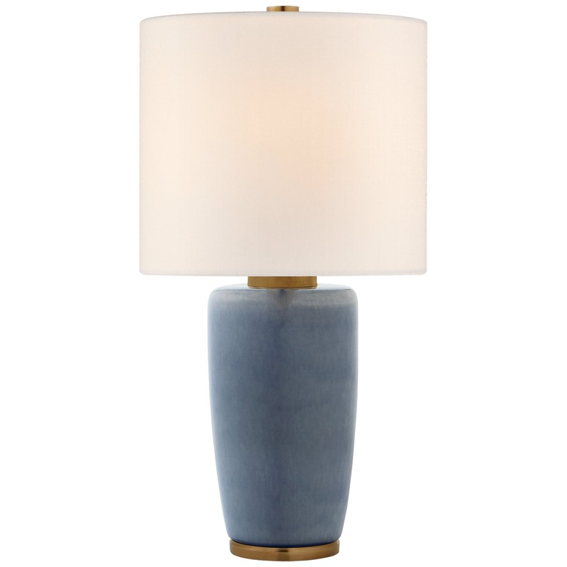 One Light Table Lamp from the Chado Collection in Polar Blue Crackle Finish by Visual Comfort Signature