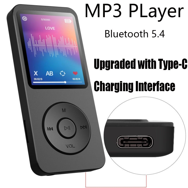 Portable Digital Music Player – Bluetooth 5.4, Hi-Fi Lossless Sound, 8GB Built-in & Expandable Storage(black 32GB)