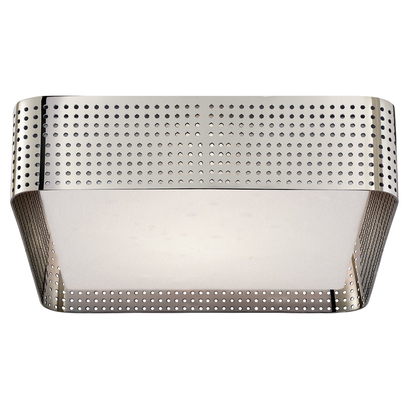 Two Light Flush Mount from the Precision Collection in Polished Nickel Finish by Visual Comfort Signature