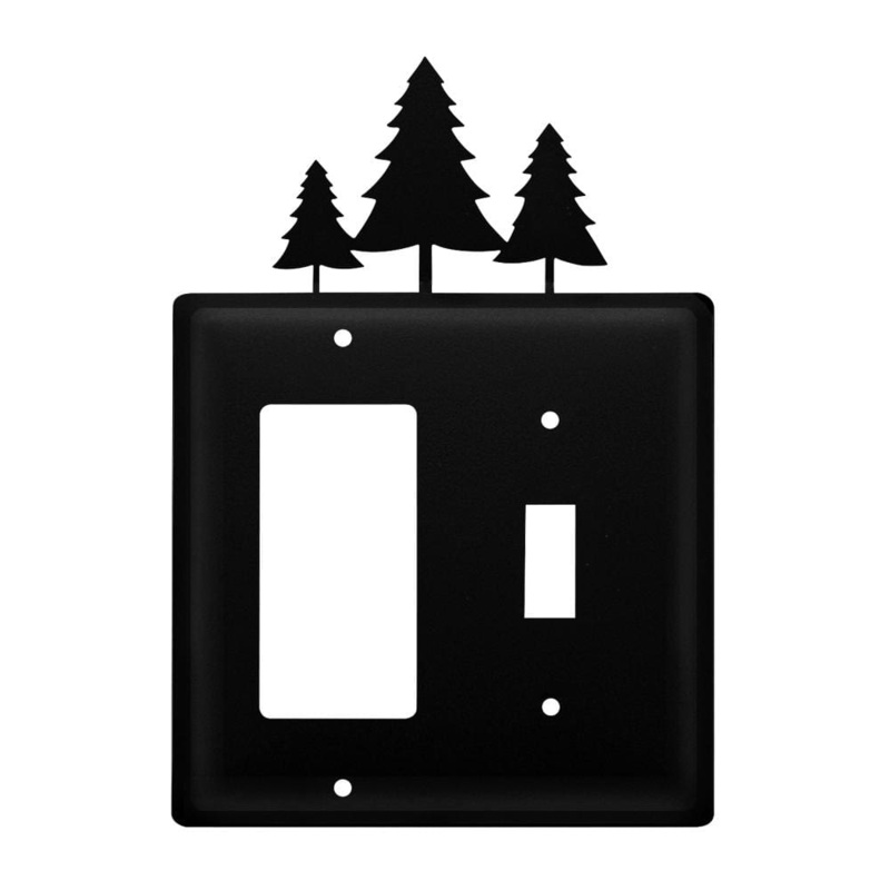 Village Wrought Iron EGS-20 Double Pine Trees Single GFI and Switch Cover CUSTOM Product