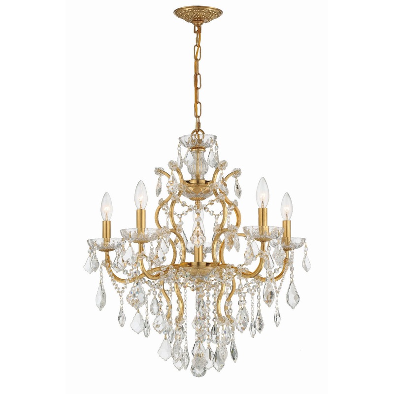 Crystorama 4455-GA-CL-SAQ Filmore Six Light Chandelier Antique Gold