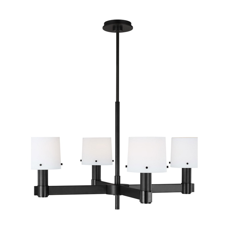 Four Light Chandelier from the Palma Collection in Aged Iron Finish by Visual Comfort Studio