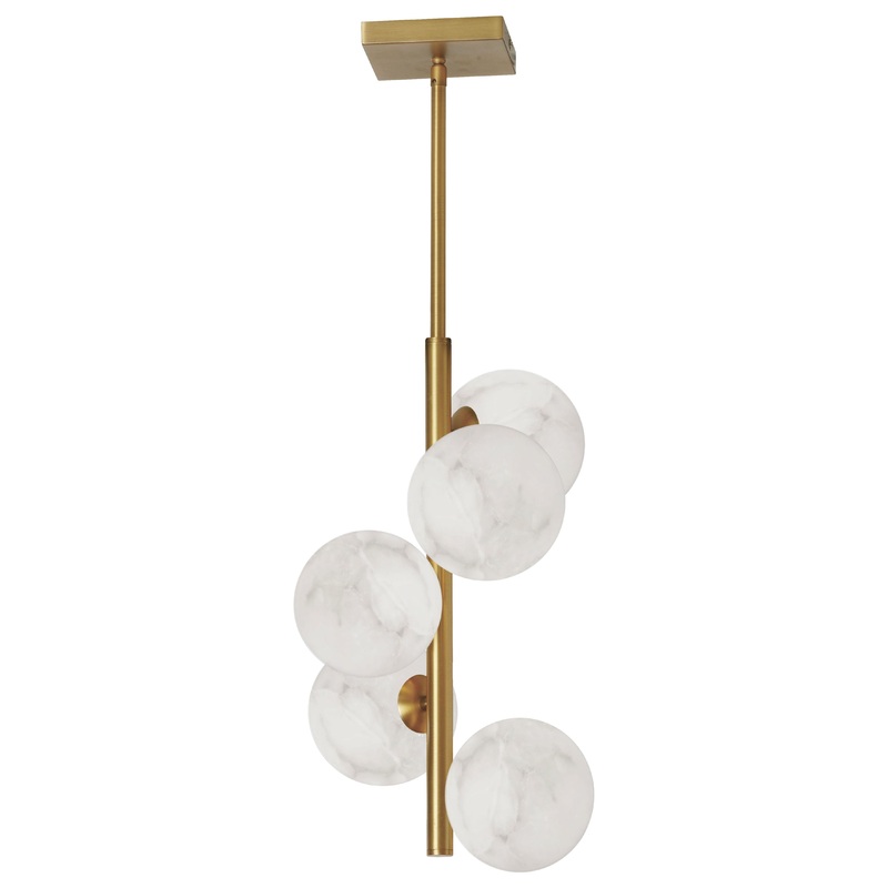 Giovanna 5-Light Pendant Aged Brass