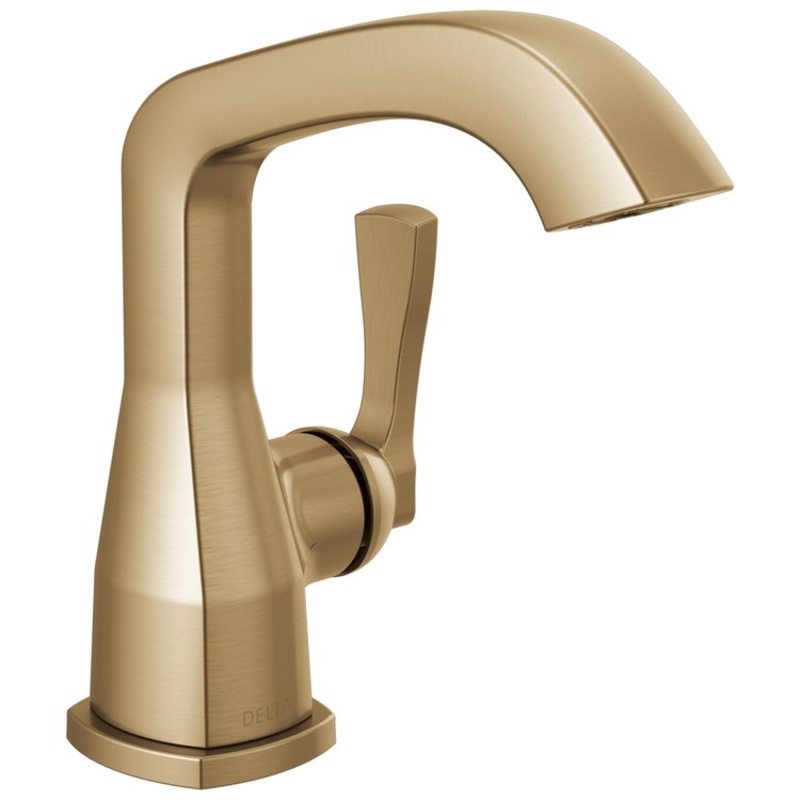 Lavatory Faucet Stryke 4 Inch Spread 1 Lever ADA WaterSense/CALGreen Lumicoat Champagne Bronze 1.2 Gallons per Minute Deck Mount Less Pop-Up 1/3 Hole