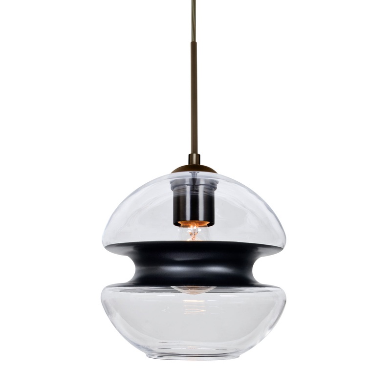 One Light Pendant from the Hula 8 Collection in Bronze Finish by Besa