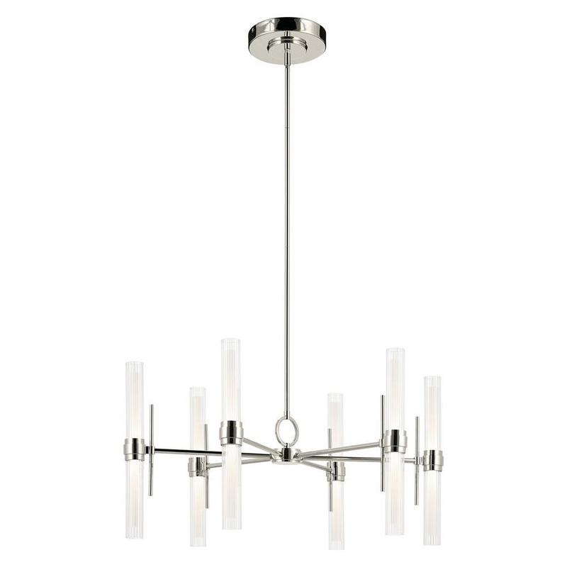 Riven 33″ LED 12-Light Chandelier Polished Nickel