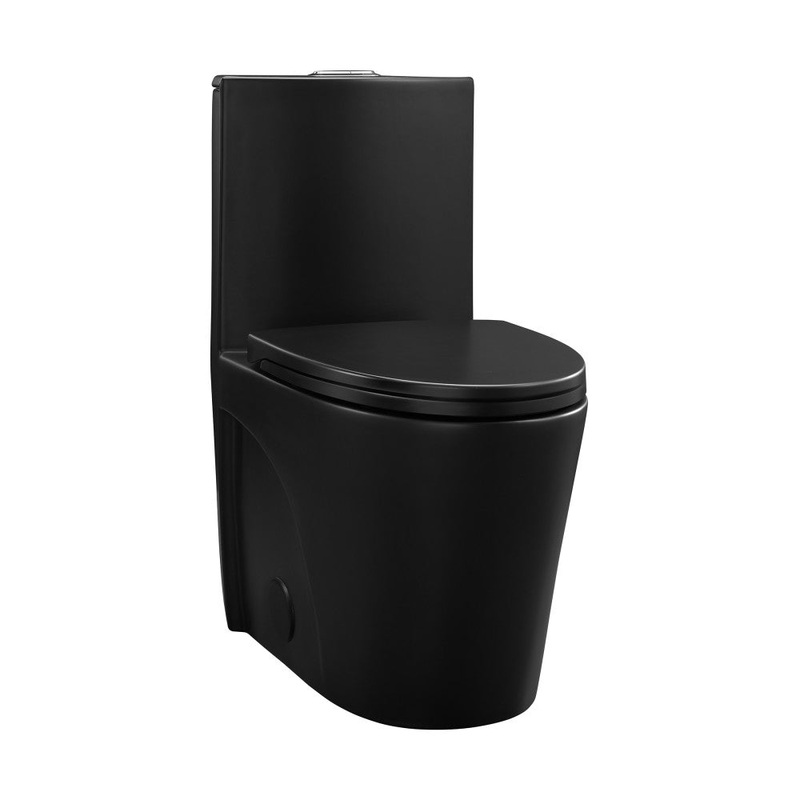 St. Tropez One-Piece Elongated Toilet Vortex Dual-Flush in Matte Black 1.1/1.6 gpf (Floor Model for sale)