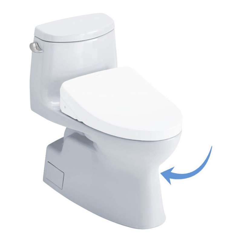Toilet Carlyle II 1 Pieces Universal Height Washlet+S500e Ready Cotton Elongated ADA 28-3/4 Inch 1.28GPF 12 Inch Rough-In Tornado Left Hand Less Seat