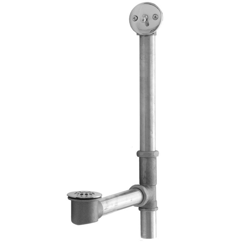 Tub Drain Bottom Outlet Standard Trip Lever Faceplate 2 Hole Waste Oil Rubbed Bronze Fixed 1-1/2 Inch Brass 10 Inch