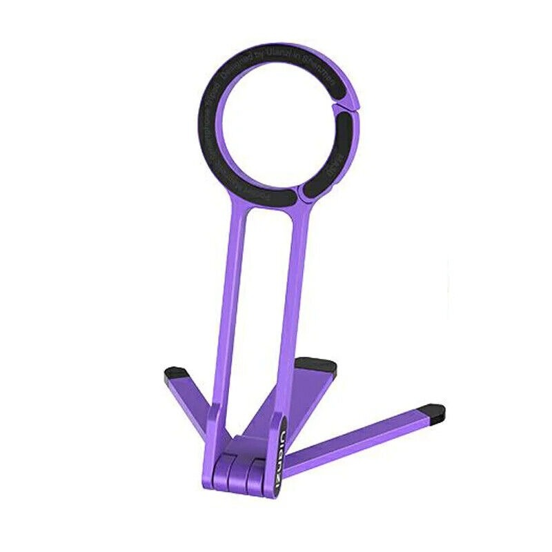 ULANZI MA30 Magnetic Phone Tripod Stand for iPhone – Aluminium Maglock Smartphone Mini Tripod Pocket Cell Phone Stand Dual-Sided Magnet Quick Mount Compatible with iPhone 16 15 14 13 12 Magsafe(Purple)