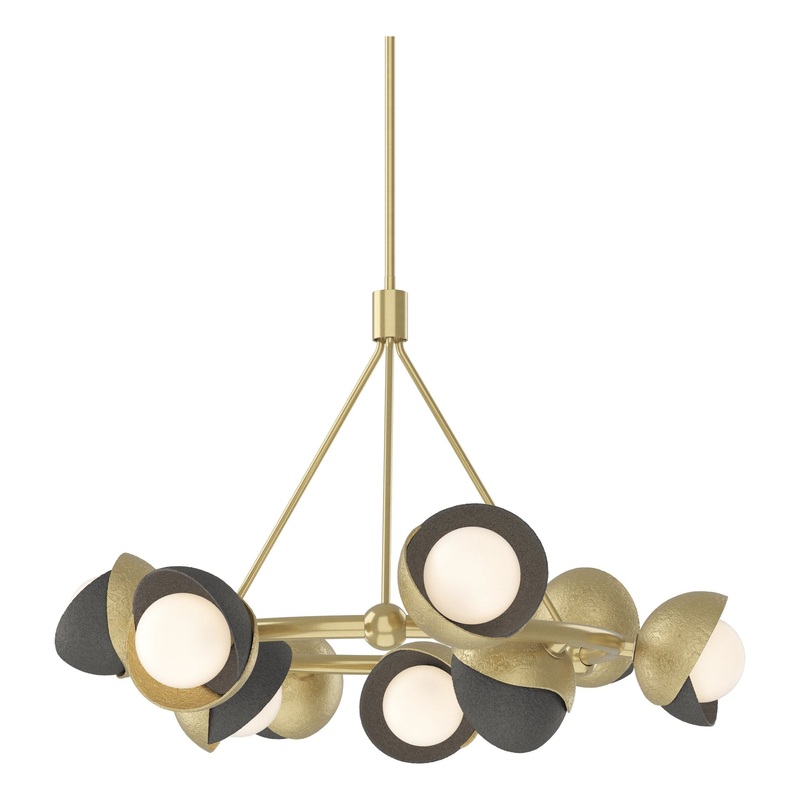 Brooklyn 9-Light Double Shade Ring Pendant Modern Brass Natural Iron