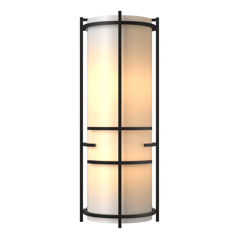 Extended Bars Sconce Black White Art Glass (BB)
