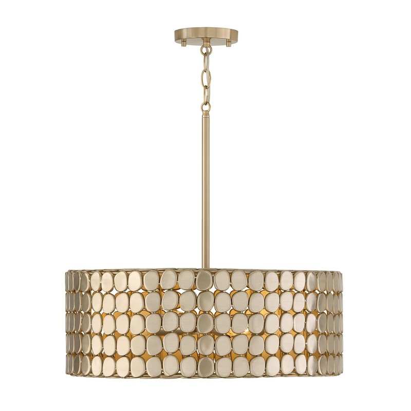 Four Light Pendant from the Eliana Collection in Champagne Brass Finish by Capital Lighting