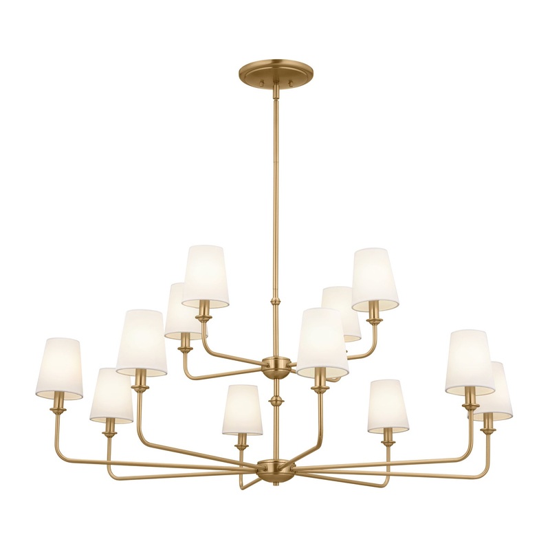 Kichler 52518BNB 12 Light Chandelier, Brushed Natural Brass