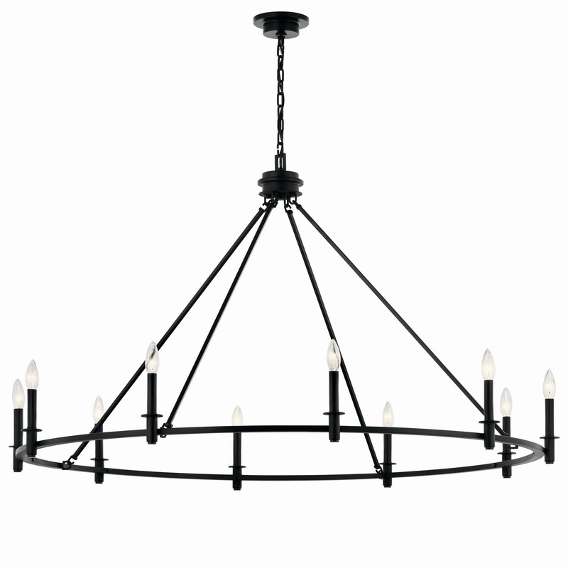 Kichler 52707BK Ten Light Chandelier, Black