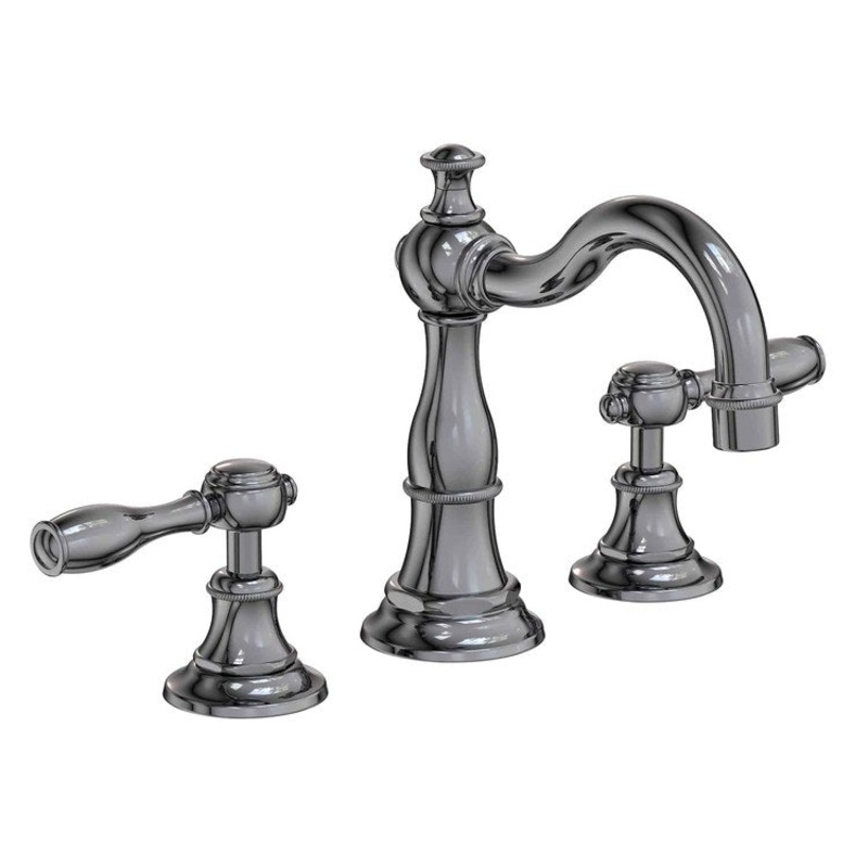 Lavatory Faucet Victoria Widespread 8 to 20 Inch Spread 2 Lever ADA Midnight Chrome 1.2 Gallons per Minute Brass Spout Height 4-3/16 Inch
