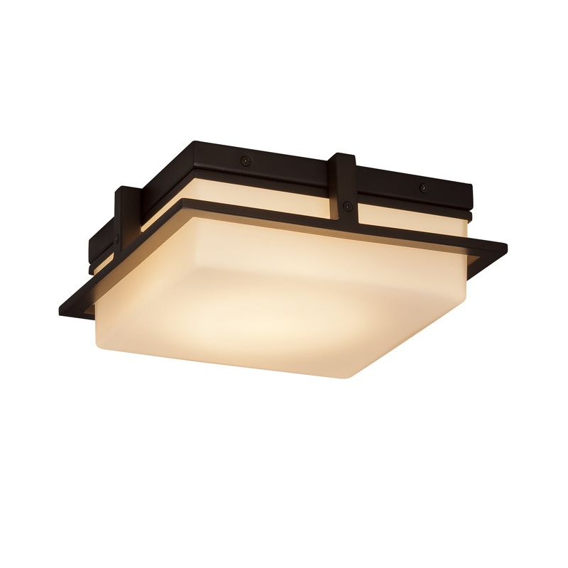 LED Outdoor Flush Mount from the Fusion Collection in Dark Bronze Finish by Justice Designs