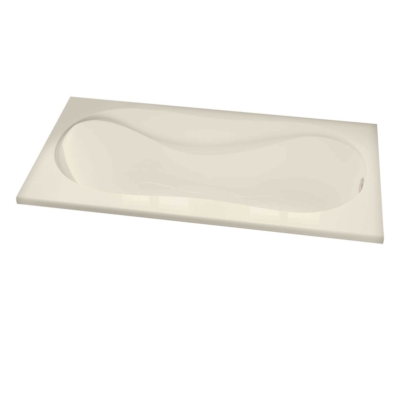 MAAX 102722-091-004-100 Cocoon 6032 Acrylic Drop-in End Drain 10 Microjets Bathtub in Bone