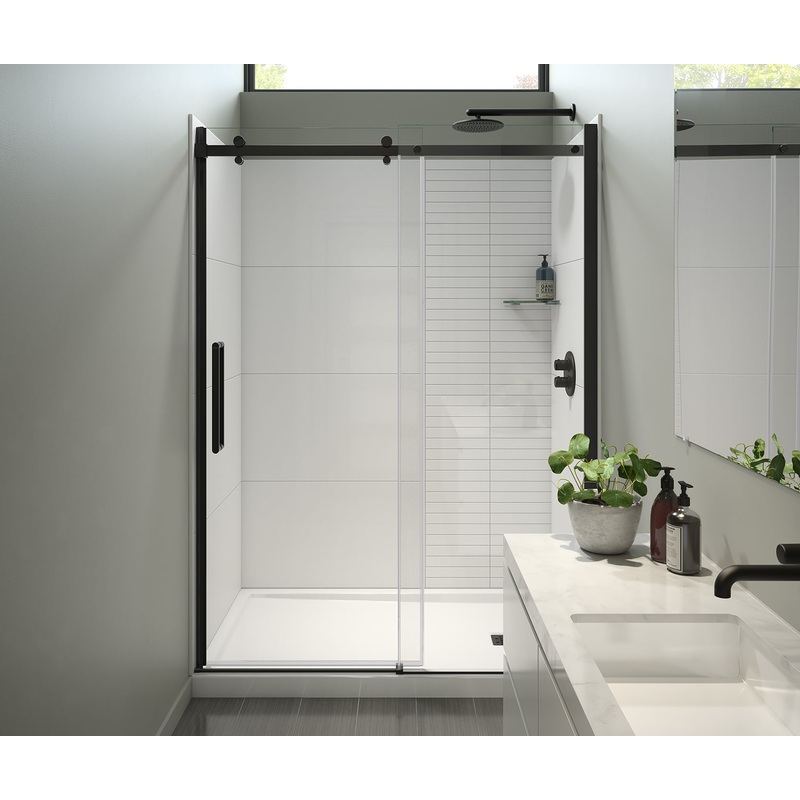 MAAX 138952-900-340-000 Halo Pro 56 -59 x 78  in. 8mm Sliding Shower Door for Alcove Installation with Clear glass in Matte Black