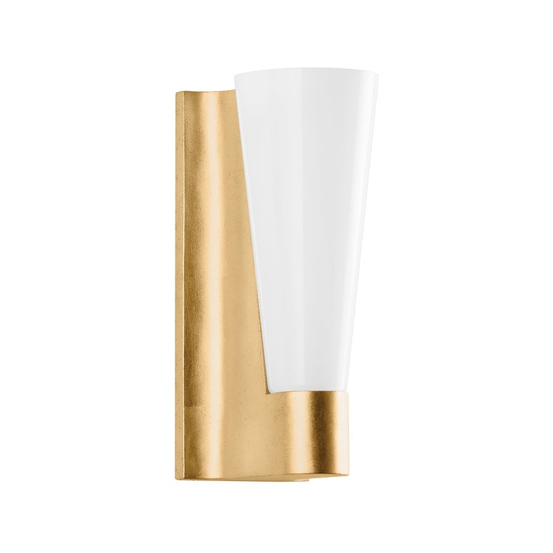 One Light Wall Sconce from the Abner Collection in Vintage Gold Leaf Finish by Troy Lighting