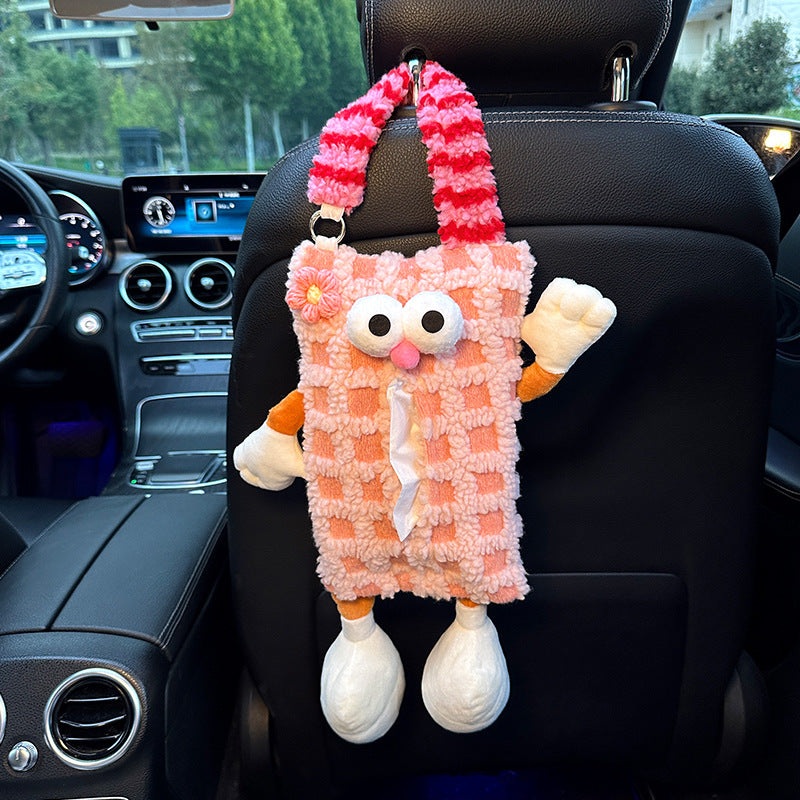 Pink Striped Tissue Holder for Car – Fun Design