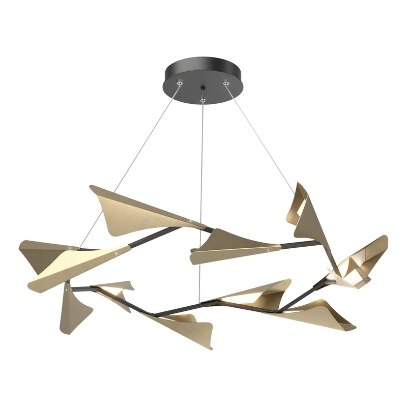 Plume 12-Light LED Pendant Black Soft Gold