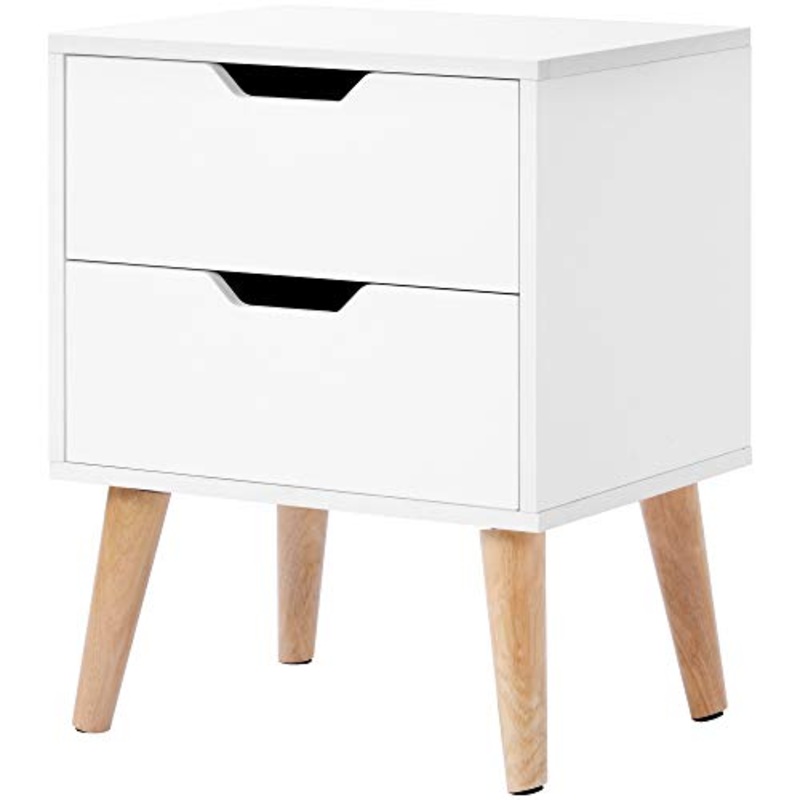 Q-HL Comodino Set di 2 Comodini per Mobili da Comodino Comodini per La Camera da Letto Soggiorno con 2 Cassetti 45 * 35 * 56,5 Cm – Bianco