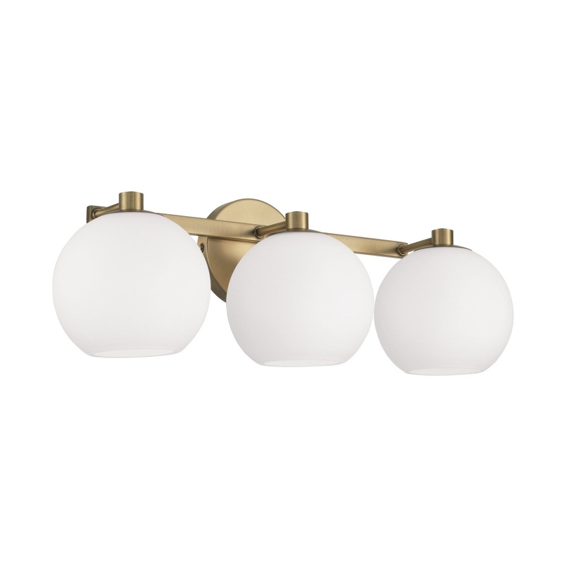 Three Light Vanity from the Ansley Collection in Aged Brass Finish by Capital Lighting
