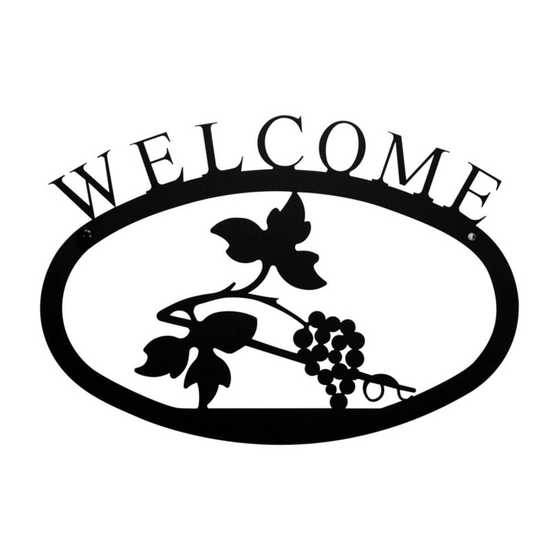 Village Wrought Iron WEL-157-S Grapevine Welcome Sign Small