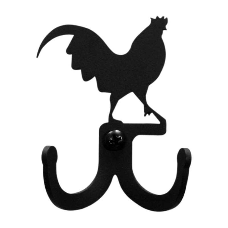 Village Wrought Iron WH-D-1 Rooster Double Wall Hook