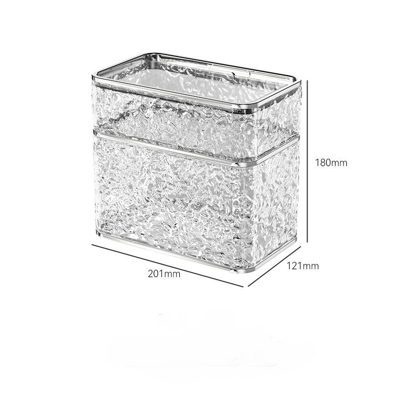 2PCS Stylish Double-Layer Transparent Wave-Textured Tissue Box Holder – Stylish Bathroom Storage