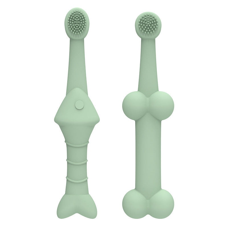 6 x Silicone Pet Toothbrush (3 Fish shape and 3 Bone shape) Green Gentle Food-Grade Silicone Pet Toothbrush – Promotes Healthy Teeth & Gums for Dogs & Cats