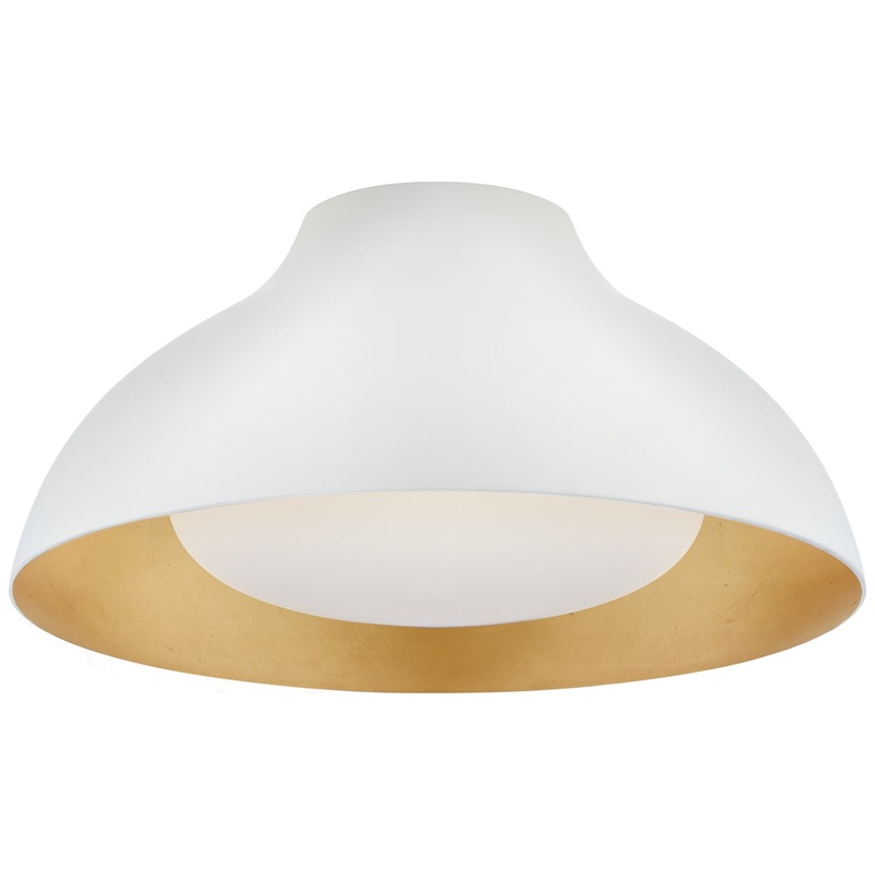 LED Flush Mount from the Agnes Collection in Plaster White Finish by Visual Comfort Signature