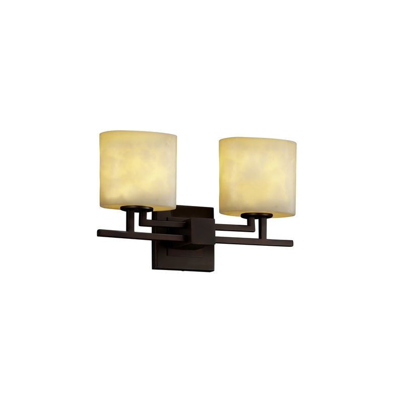 Two Light Bath Bar from the Clouds Collection in Dark Bronze Finish by Justice Designs